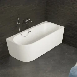 Baignoire semi-îlot murale CAPRI 180 Droite L. 180 x l. 81 cm, by SPALINA