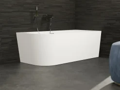 Baignoire semi-îlot murale CAPRI 180 Droite L. 180 x l. 81 cm, by SPALINA
