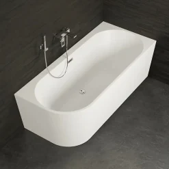 Baignoire semi-îlot murale CAPRI 160 Droite L. 160 x l. 76 cm, by SPALINA