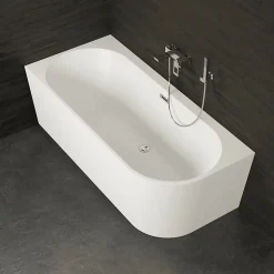Baignoire semi-îlot murale CAPRI 180 Gauche L. 180 x l. 81 cm, by SPALINA