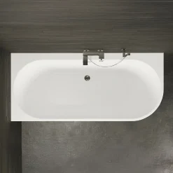 Baignoire semi-îlot murale CAPRI 180 Gauche L. 180 x l. 81 cm, by SPALINA