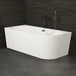 Baignoire semi-îlot murale CAPRI 180 Gauche L. 180 x l. 81 cm, by SPALINA