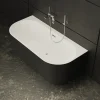 Baignoire semi-îlot murale Naos 170x80 cm, noir et blanc, By Spalina