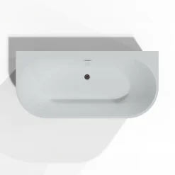 Baignoire semi-îlot murale Naos 170x80 cm, noir et blanc, By Spalina