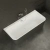 Baignoire semi-îlot murale Mint 160, noir mat, 160x75 cm, by Spalina
