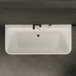 Baignoire semi-îlot murale Mint 180x81 cm, noir et blanc, By Spalina