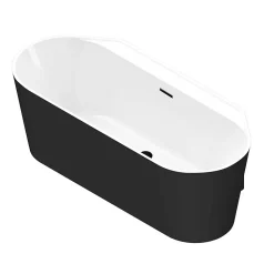 Baignoire semi-îlot Nakina L. 160 cm x l. 75 cm noir