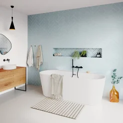 Baignoire semi-îlot Nakina L. 170 cm x l. 75 cm blanc