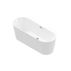 Baignoire semi-îlot Nakina L. 170 cm x l. 75 cm blanc