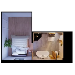Baignoire semi-îlot Nakina L. 170 cm x l. 75 cm blanc