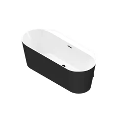 Baignoire semi-îlot Nakina L. 170 cm x l. 75 cm noir