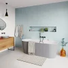 Baignoire semi-îlot Nakina L. 150 cm x l. 75 cm gris