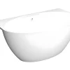 Baignoire semi-îlot ovale - 197 L - 151 x 94 x 60 cm - Blanche - Acrylique - PAGRUS