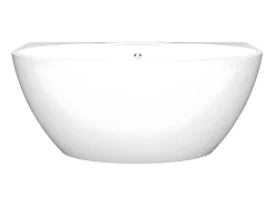 Baignoire semi-îlot ovale - 197 L - 151 x 94 x 60 cm - Blanche - Acrylique - PAGRUS