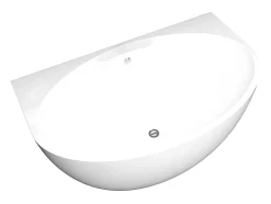 Baignoire semi-îlot ovale - 197 L - 151 x 94 x 60 cm - Blanche - Acrylique - PAGRUS