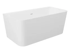 Baignoire semi-îlot rectangulaire - 216L - 150 x 75 x 60 cm - Blanc brillant - Acrylique - ATESA