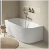 Baignoire striée acrylique Lucite STRIA semi-îlot blanche 170cm - Angle gauche