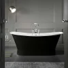 Baignoire sur socle en fonte emaillee COVENTRY Noire 173 cm Peinture noire (baignoire et socle)