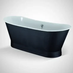 Baignoire sur socle en fonte emaillee COVENTRY Noire 173 cm Peinture noire (baignoire et socle)
