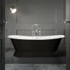 Baignoire sur socle en fonte emaillee SOUTHPORT Noire 180 cm Peinture noire (baignoire et socle)