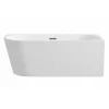 BALNEO - baignoire îlot d'angle droite 150x75 cm AVOLA avec cache trop-plein et bonde anthracite