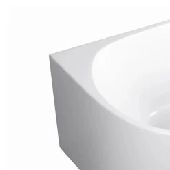 BALNEO - baignoire îlot d'angle droite 150x75 cm AVOLA avec cache trop-plein et bonde anthracite
