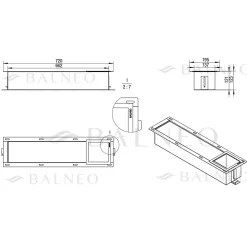 BALNEO - range-papier toilette mural encastré WALL-BOX PAPER 3 Gun Metal gris - compartiment de salle de bain intégré dans le mur