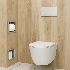 BALNEO - range-papier toilette mural encastré WALL-BOX PAPER 2 Gun Metal gris - compartiment de salle de bain intégré dans le mur