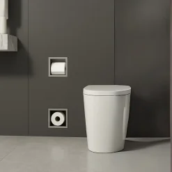 BALNEO - range-papier toilette mural encastré WALL-BOX PAPER 2 Gun Metal gris - compartiment de salle de bain intégré dans le mur