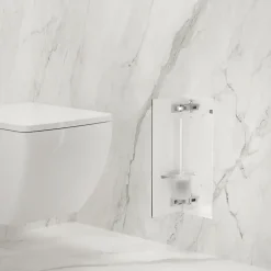 Balneo Armoire encastrée pour brosse WC gauche verre blanc 53,2cm