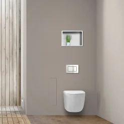 Balneo Armoire encastrée sous carrelage pour brosse WC gauche 68,2cm
