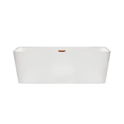 Balneo Baignoire autoportante 170x80cm, rectangulaire, accessoires cuivre, Acrylique thermoformé 3.5mm, avec pieds réglables, ROMA
