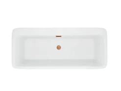 Balneo Baignoire autoportante 170x80cm, rectangulaire, accessoires cuivre, Acrylique thermoformé 3.5mm, avec pieds réglables, ROMA