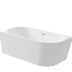 BALNEO Baignoire îlot d'angle gauche AVOLA blanche acrylique 150x75cm Baignoire de salle de bain