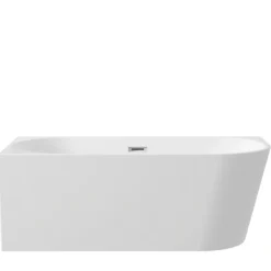 BALNEO Baignoire îlot d'angle gauche AVOLA blanche acrylique 150x75cm Baignoire de salle de bain