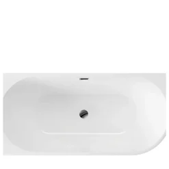BALNEO Baignoire îlot d'angle gauche AVOLA blanche acrylique 150x75cm Baignoire de salle de bain