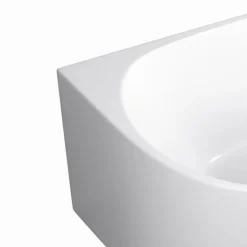 Balneo Baignoire semi-îlot Murale 170x80cm droite, accessoires cuivre, Acrylique thermoformé 3.5mm, avec pieds réglables, AVOLA