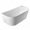 Balneo Baignoire semi-îlot Murale 150x75cm, accessoires inox, Acrylique thermoformé 3.5mm, avec pieds réglables, VIVA
