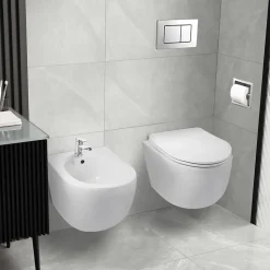 Balneo Bidet suspendu, sans bride bau, Ceramique, Blanc, ASOX