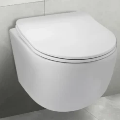 Balneo Cuvette WC suspendue LUNA blanche Tornado avec abattant à fermeture ralentie