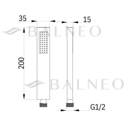 BALNEO Douchette argent brossé en acier inoxydable au design moderne CASCADE