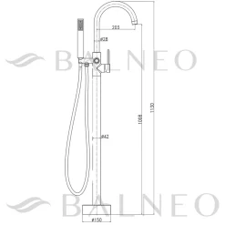 BALNEO Robinet de baignoire autoportant cuivre Acier inoxydable - Mitigeur sur pied pour baignoire CASCADE