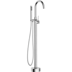 BALNEO Robinet de baignoire autoportant argent Acier inoxydable - Mitigeur sur pied pour baignoire CASCADE CHROME