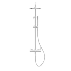 BALNEO Système de douche avec pommeau de pluie argent Acier inoxydable - Mitigeur de douche avec douchette CASCADE CHROME