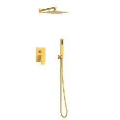 BALNEO Système de douche avec pommeau de pluie or Acier inoxydable - Mitigeur de douche avec douchette CASCADE