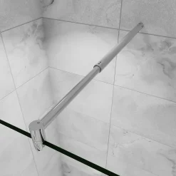 Barre cylindrique stabilisatrice 70-120 cm alu chrome - Verre 6-10 mm