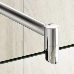 Barre cylindrique stabilisatrice 70-120 cm alu chrome - Verre 6-10 mm