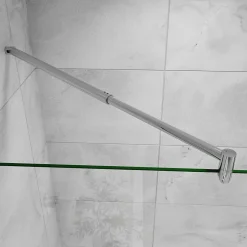 Barre cylindrique stabilisatrice 70-120 cm alu chrome - Verre 6-10 mm