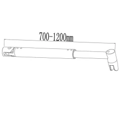 Barre cylindrique stabilisatrice 70-120 cm alu chrome - Verre 6-10 mm