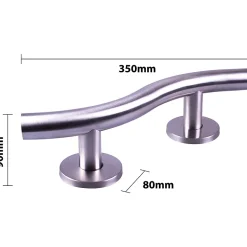 Barre d'appui Aidapt VY477B - incurvée de luxe en acier inoxydable au fini brossé